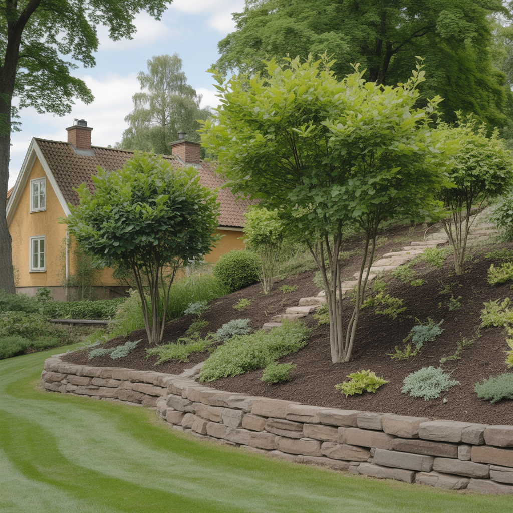 10.Vilka faktorer paverkar valet av trad for en sluttande tradgard