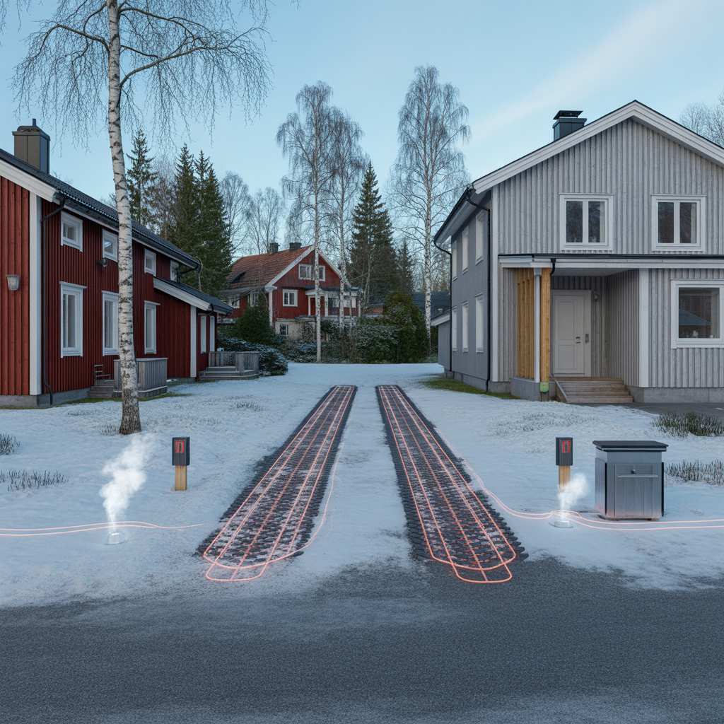 frostskydd i uppfart och gangar dimensionering och kostnad