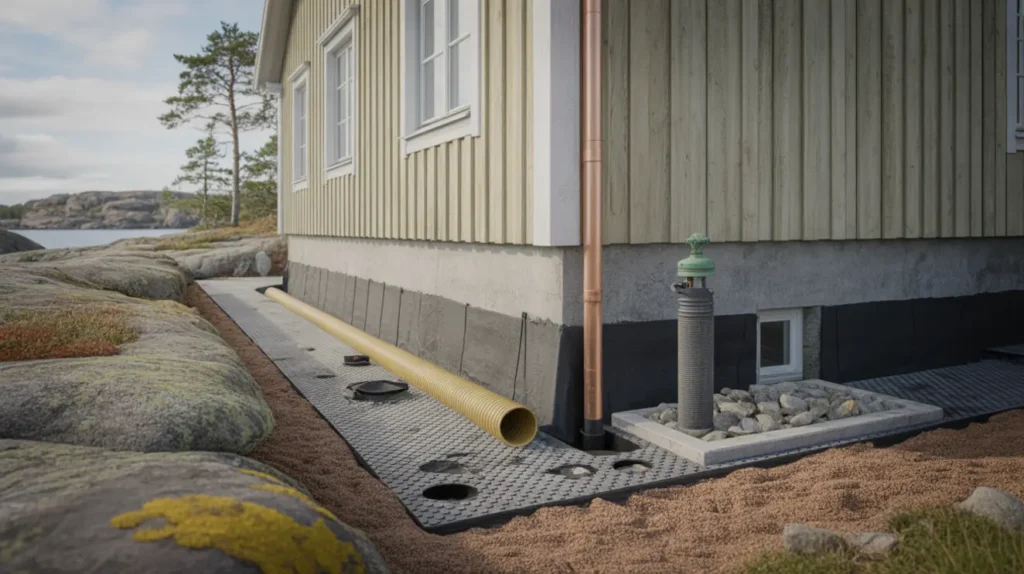 dr nering runt hus och fukts ker k llarrenovering i solsidan saltsj baden